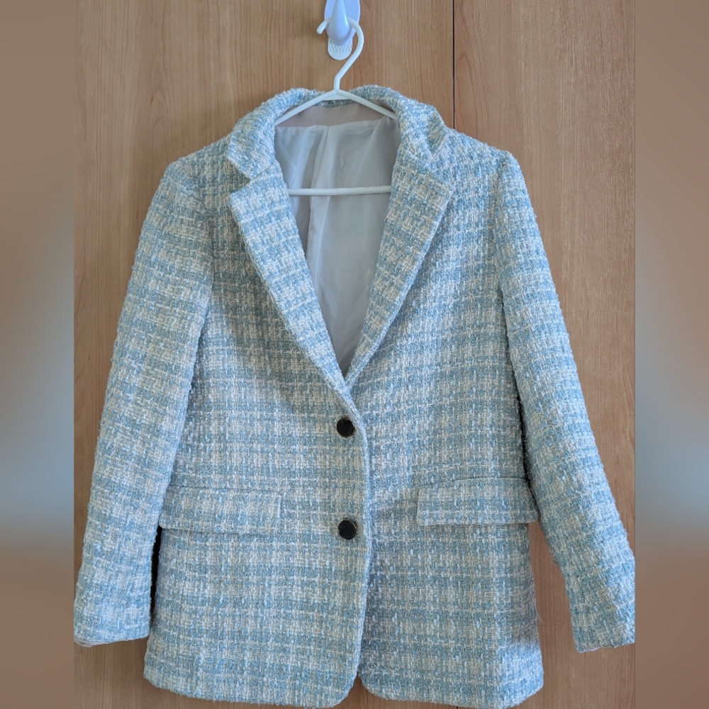 Women's Blue Tweed Jacket